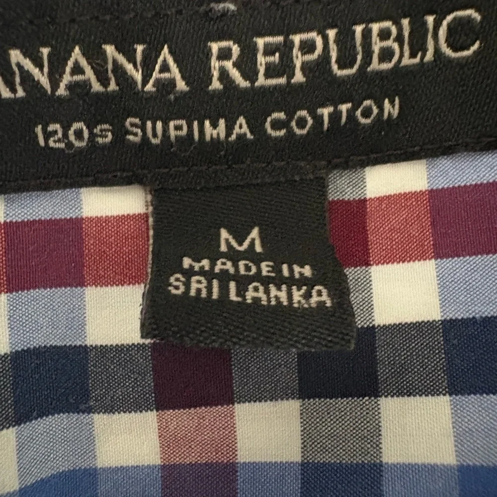 Banana Republic Red and Blue Plaid Button Down Shirt